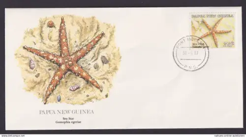 Papua New Guinea Papua Neuguinea Ozeanien Fauna Seestern schöner Künstler Brief