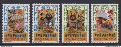 Briefmarken Dänemark Färöer 130-133 Tanzlieder Mittelalter Luxus Kat.-Wert 7,00