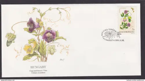 Ungarn Flora Blumen Cobaea schöner Künstler Brief