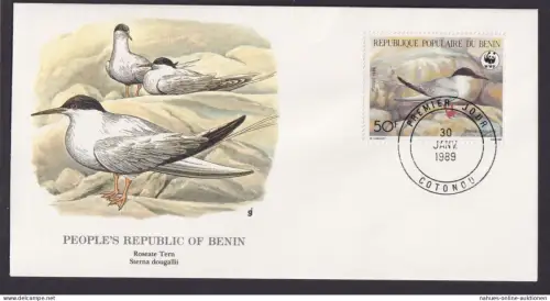 Benin Westafrika Fauna Vogel Seeschwalbe schöner Künstler Brief