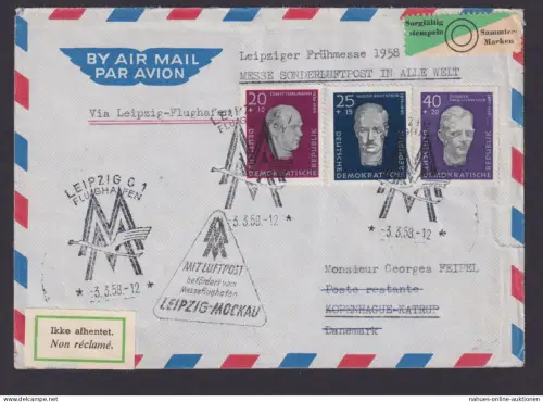 Flugpost Luxemburg Brief Luftpost Leipziger Mockau DDR Messe Sonderluftpost