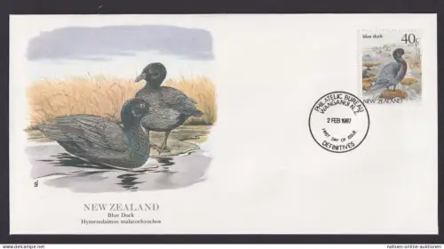 New Zealand Neuseeland Ozeanien Fauna Blauente schöner Künstler Brief