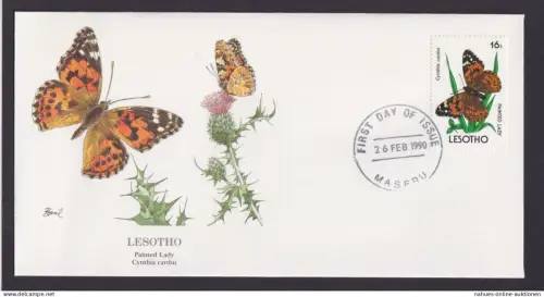 Lesotho Südafrika Fauna Tiere Schmetterling schöner Künstler Brief