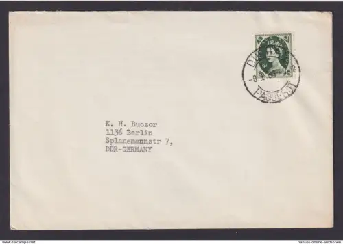 Schiffspost Paquebot Durban Südafrika Brief EF 9d Queen Elisabeth nach Berlin