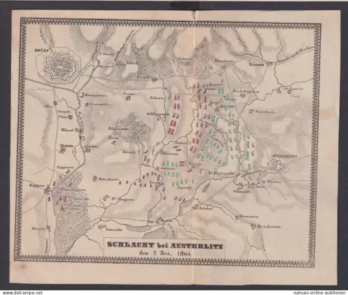 Altdeutschland Napoleon Preussen Schlachtplan Schlacht bei Austerlitz 02.12.1805