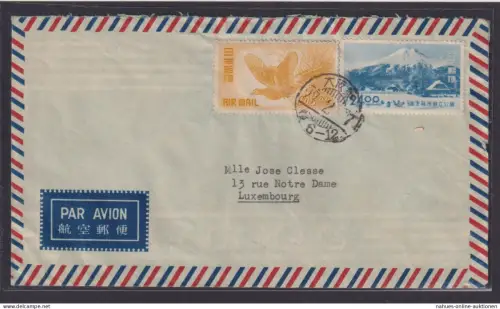 Osaka Japan Luftpost Brief nach Luxemburg