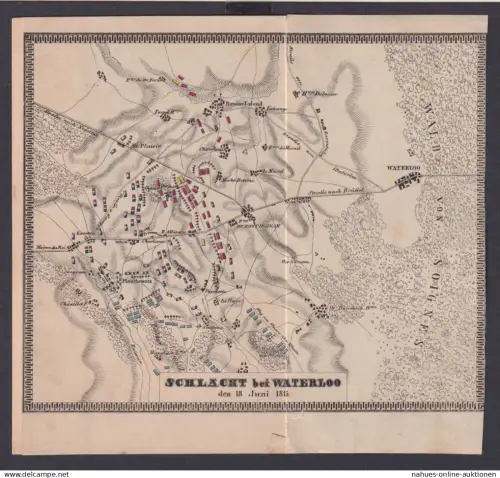 Altdeutschland Napoleon Preussen Schlachtplan Schlacht bei Waterloo 18.06.1815