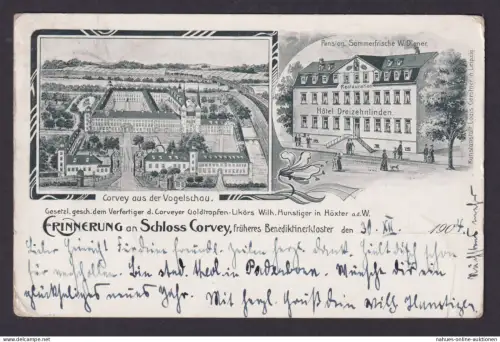 Höxter Vorläufer Ansichtskarte Restauration Hotel Dreilinden Pension Sommer -