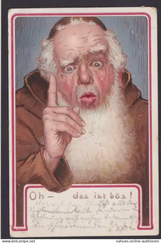 Ansichtskarte Mönch Oh - das ist bös Glaube Kirche Religion