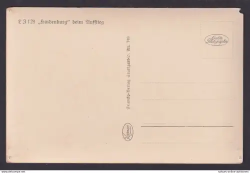 Zeppelin Luftschiff Hindenburg im Aufstieg Ansichtskarte Rhein Main Frankfurt