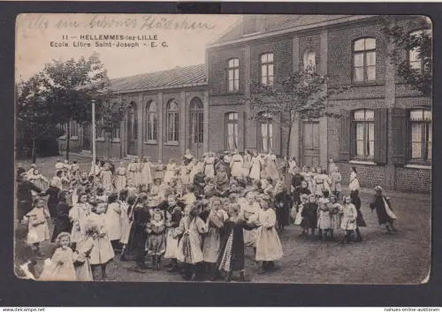 Ansichtskarte Hellemmes lez Lille Gemeinde Frankreich Schule Bildung Wieseck