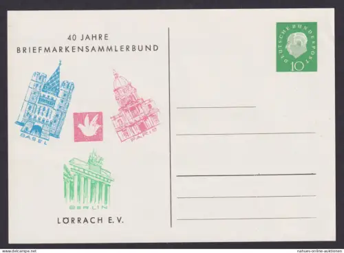 Bund Heuss Privatganzsache Philatelie Lörrach Invalidendom Brandenburger Tor