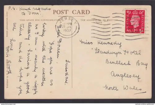 Großbritannien St. Aubins Jersey Ansichtskarte Anglesey Wales