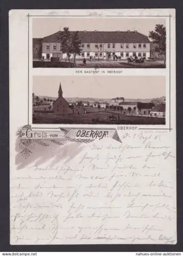 Oberhof selt. frühe Vorläufer Ansichtskarte nach Bremen 1.9.1889 Thüringen