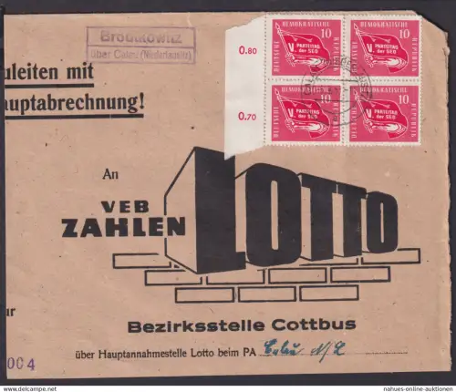 Brodtkowitz über Calau Niederlausitz Brandenburg DDR Brief Landpoststempel