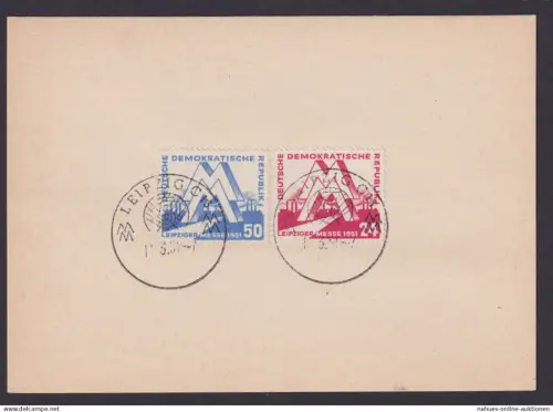 DDR 282-283 Frühjahrsmesse SST Leipzig 11.3.1951 sehr sauber auf Vorlage