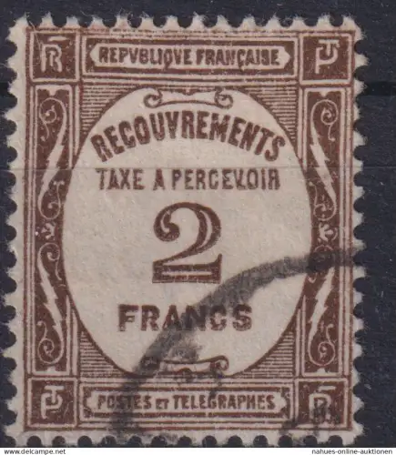 Frankreich Porto 66 gestempelt Postauftragsmarken Ausgabe 1931 Kat.-Wert 30,00