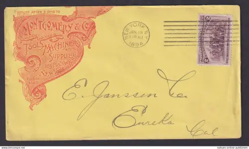 New York USA sehr schöner illustrierter Reklame Brief Montgomery & Co Tools