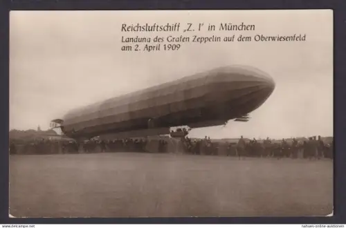 München Zeppelin Reichsluftschiff Z.I Landung des Graf Zeppelin Oberwiesenfeld