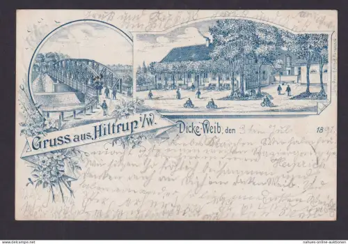 Hiltrup Vorläufer Ansichtskarte bei Münster Münsterland Westfalen NRW Dicke Weib