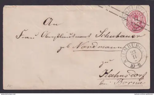 Altdeutschland Preußen K2 NAUMBURG A.S. Sachsen nach Kahnsdorf Borna Sachsen