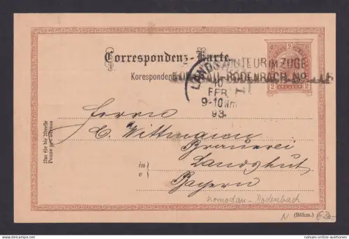 Bahnpost Österreich mit selt. L2 Post.....im Zuge Komotau Bodenbach Tschechien