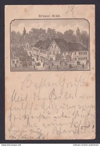 Leipzig Delitzsch Sachsen selt. frühe Vorläufer Ansichtskarte Queldlingburg 1890