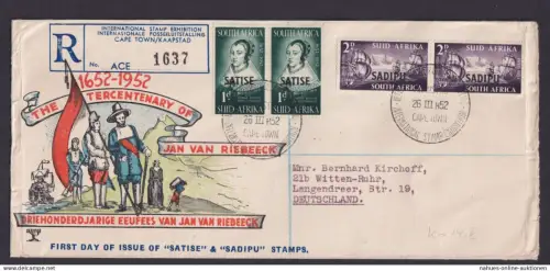 Südafrika Gründung 1. Kapkolonie mit Aufdruck Van Riebeek Schiffsarzt Kaufmann