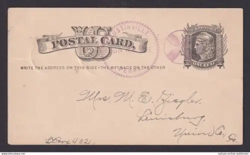 Austinville Pennsylvania USA Ganzsache mit viol Propeller Stempel