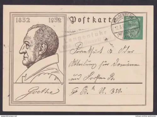 Langenfuhr über Woldenberg Neumark Brandenburg Deutsches Reich Ganzsache