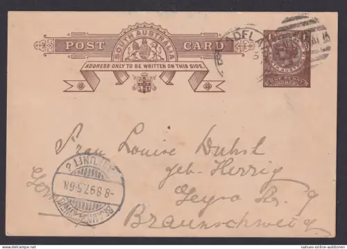 Südaustralien South Australia Victoria Ganzsache Adelaide Süd Australien