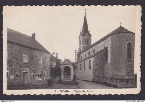 Ansichtskarte Wellin Belgien Kirche Cafe