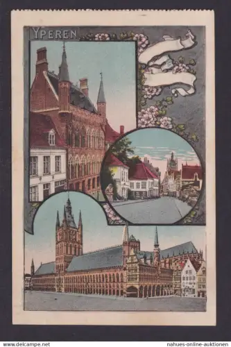 Ypern Flandern Belgien Feldpost Jugendstil Ansichtskarte Stadtansichten n. Wrist