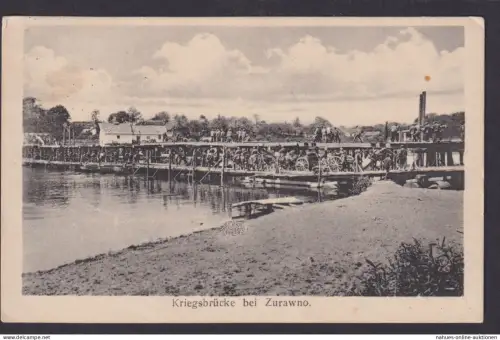 Ansichtskarte Zurawno Ukraine Sowjetunion Feldpost Kriegsbrücke Versorgung