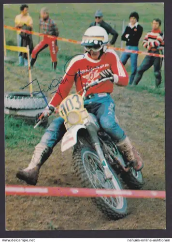 Autograph Autogramm Sport Motorrad Reklame Zündapp Jürgen Grisse Weltmeister