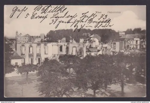 Vise Belgien viol. R1 Feldpost Ansichtskarte Besetzung 1. Weltkrieg Hannover