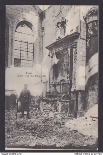 Vise Wesent Viset Lüttich Ansichtskarte Feldpost Zerstörtes Bauwerk I.Weltkrieg