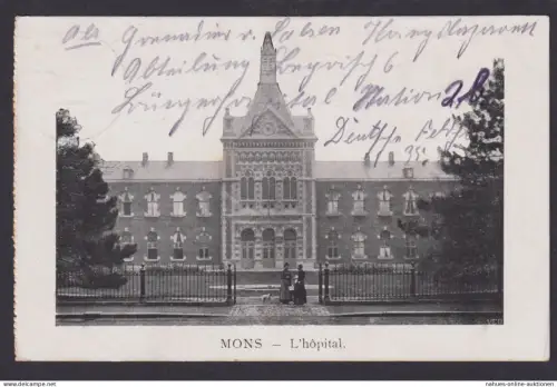 Ansichtskarte Mons Feldpost Belgien Hoja