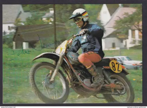 Autograph Autogramm Sport Motorrad Reklame Zündapp Peter Neumann Weltmeister
