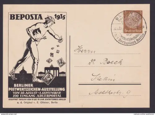 Deutsches Reich Privatganzsache Philatelie BEPOSTA Briefmarken Ausstellung selt.