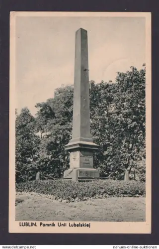 Besetzung Polen Generalgouvernement Ansichtskarte Lublin Denkmal Pomnik Unii