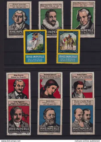 Jugendstil Art Nouveau Künstler Vignetten Rheinperle Margarine Reklame Werbung