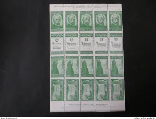 Bismarck Reichskanzler Vignetten Reklame Cinderella Briefmarke sehr selt. Bogen