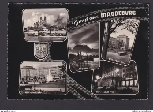 Ansichtskarte Magdeburg Sachsen Anhalt Dom Elbe Fluß n. Altingen Baden