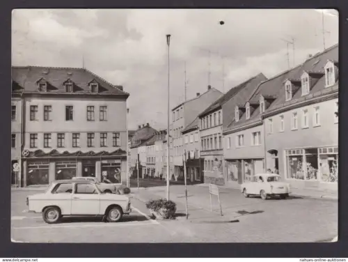 Ansichtskarte Meerane Sachsen Platz der roten Armee Geschäft Elegant n. Gohrisch