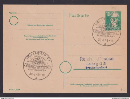 Briefmarken DDR Brief Ganzsache Persönlichkeiten Bebel P 35 01 SST Leipzig