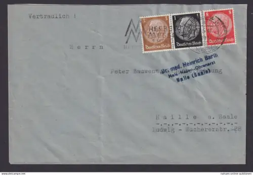 Deutsches Reich Brief Zusammendruck Hindenburg Masch.SST Leipzig Herbstmesse