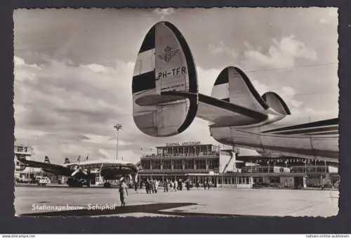 Flugpost Ansichtskarte KLM PH TFR Flughafen Amsterdam Niederlande n. Leipzig