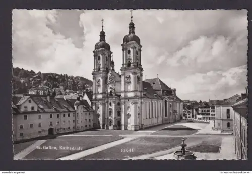 Ansichtskarte St. Gallen Schweiz Kathedrale Brunnen