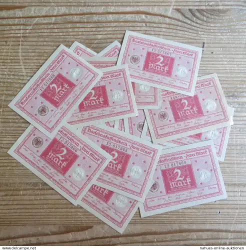 Geldschein Banknote 2 M 1920 Infla Darlehnskassenschein Nr. 65 b Lot v. 22 Stck